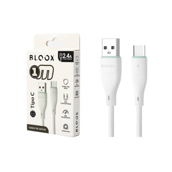 Cable de Datos BLOOX USB A a Tipo C PVC 100cm