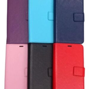 Funda de cuero tipo billetera para teléfono
