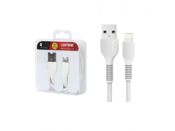 Cable de Datos ROCA TO GO USB A a Lightning 100cm 2.4A Blanco