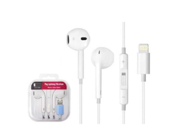 Manos Libres Stereo ROCA TO GO Lightning Blanco (tipo iPhone) Universal